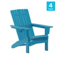 thumbnail image 2 of Flash Furniture Adirondack Chair with Cup Holder, Weather Resistant HDPE Adirondack Chair in Blue, Set of 4, 2 of 9