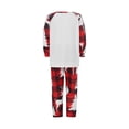 thumbnail image 5 of Christmas Family Matching Pajamas Set Plaid Letters Elk Print O-Neck Long Sleeve Tops+ Pyjama Trousers for Spring Fall, 5 of 10