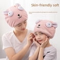 thumbnail image 4 of Gorro para secar el cabello con forma de conejito para mujer, bonita toalla para secar el cabello con fibra ultrafina de absorción rápida, gorro de ducha de vellón coral para niños, 4 of 5