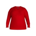 thumbnail image 2 of What's Next Women's Plus Waffle Knit V Neck Sweater, Lightweight, Sizes 1X-4X, 2 of 5