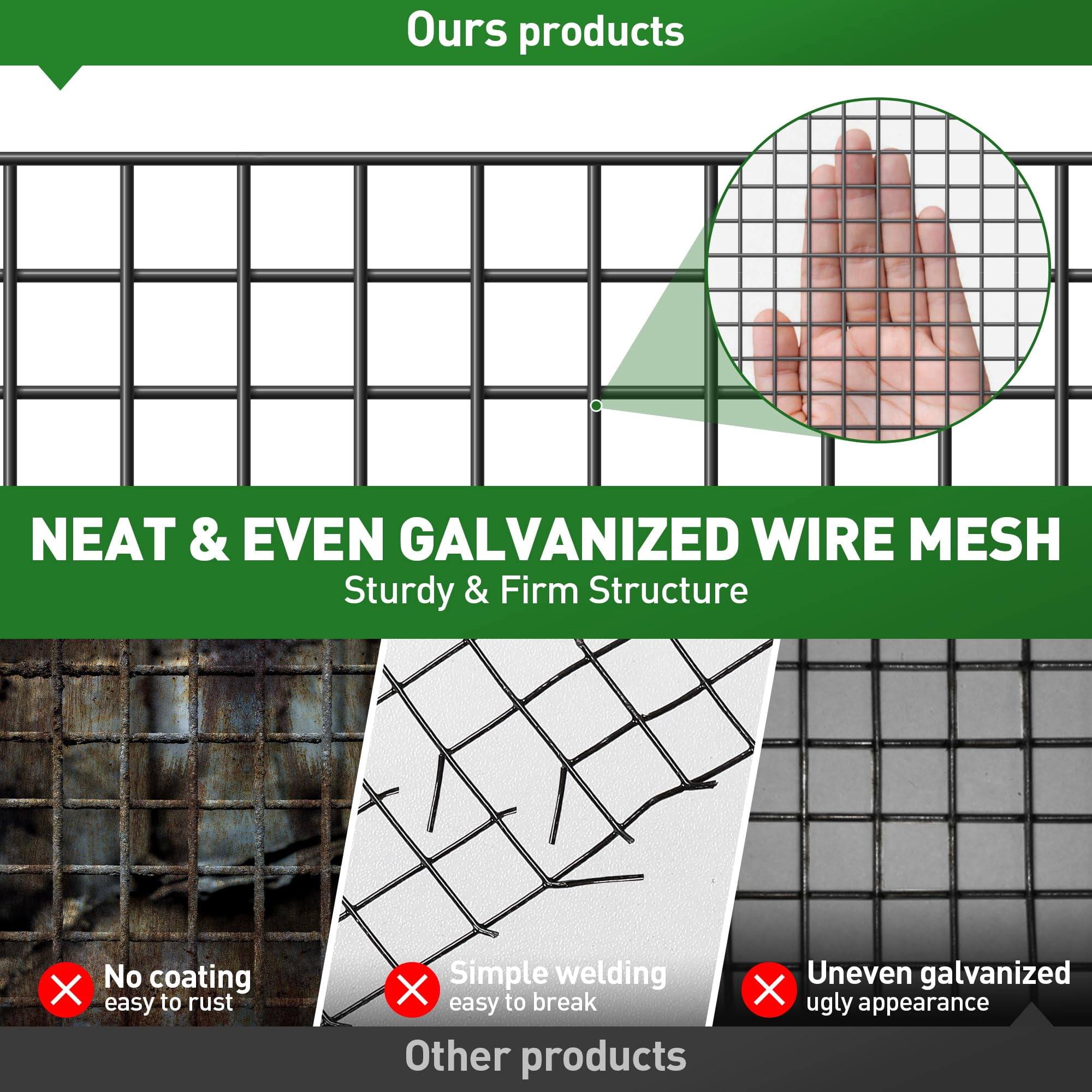 Black Hardware Cloth 1/2 Inch 36 in x 100 ft 19 Gauge, PVC Coating Wire Mesh Rolls Vinyl Coated Welded Chicken Wire Fencing for Poultry Netting Fencing Wire Fence, Black