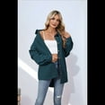 thumbnail image 4 of Camisas de con Botones para Mujer, Elegantes, Informales, de Larga, Holgadas, con Bolsillo, Azul Pavo Real, Talla S, 4 of 10