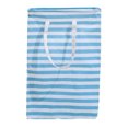 thumbnail image 1 of Laundry Basket Stripe Reusable Canvas Large Capacity Clothes Storage Bag Portable Washing Bin Baskets Container with Handle Blue Stripe, 1 of 8