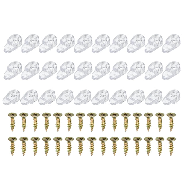 Unique Bargains Glass Retainer Clips, 30 Packs Cabinet Glass Clips Mirror Holder Clips for Fixing 3-4mm Glass Cabinet Doors