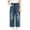 #03-Blue, variant on Spazoro Girls Denim Pants with Pockets, Elastic Waist Button Closure Loose Fit Wide Leg . Heart Plaid Print Casual Wide Leg Trousers Blue Size 5-6