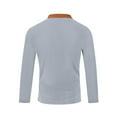 thumbnail image 5 of Mens Cotton Long Sleeve Shirts V Neck T Shirts Men Patchwork Long Sleeve Tops Regular Fit Lightweight Breathable Vintager Fall Winter Hiking Sport Tees, 5 of 6
