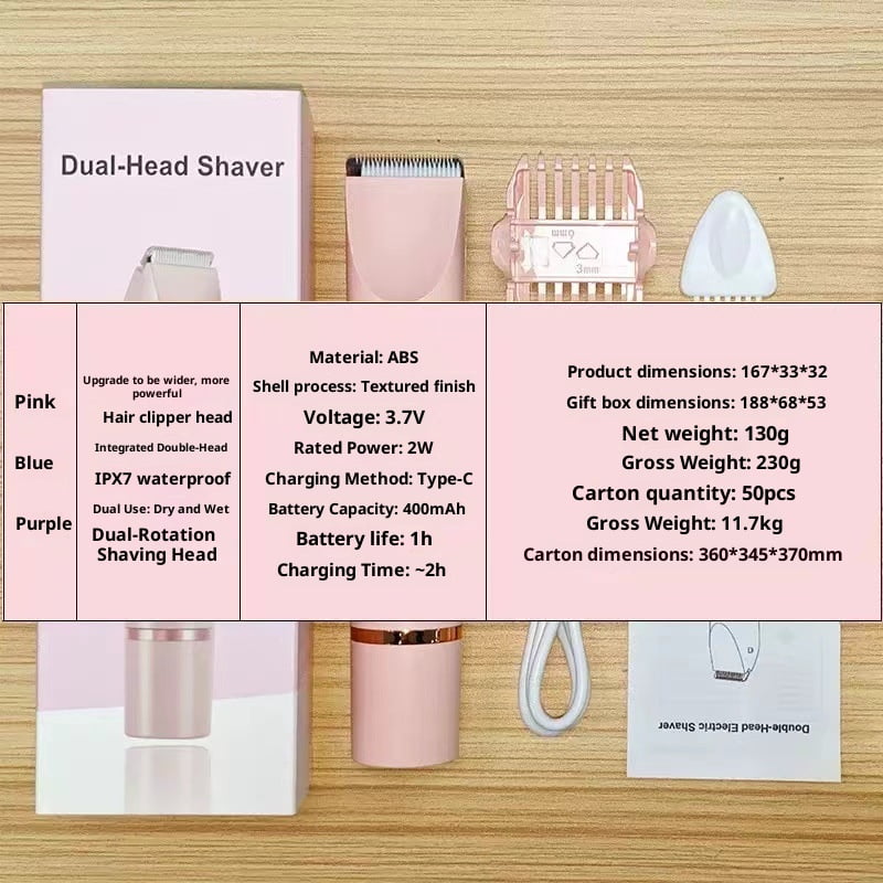 Trimmer for Women,2-in-1 Shaver,Electric Razors for Women Pubic Hair, Bestselling Trimmer for Women (Pink)