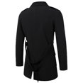 thumbnail image 7 of QHFBli Water-Resistant Mens Trench Coat Men's Autumn Winter Slim Fit Long Sleeve Trench Coat Button Front Suit Jacket Top Black XXXXXL, 7 of 7