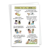 Funny Mother's Day Greeting Card with 5 x 7 Inch Envelope (1 Card) Mom Things Only Moms Do C5303MDG