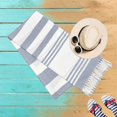 thumbnail image 6 of Glamburg 100% Cotton Turkish Peshtemal Fouta Towels - Beach Towel - Thin Travel Camping Bath Sauna Beach Gym Pool Blanket - Soft Durable Absorbent - 6 Pack 36x71 - Navy, 6 of 7