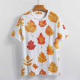 thumbnail image 3 of Autumn Harvest Maple Leaves Thanksgiving T Shirts Basic T-Shirt Short Sleeve Ladies Tee Shirt Summer Graphic Clothing, 3 of 6