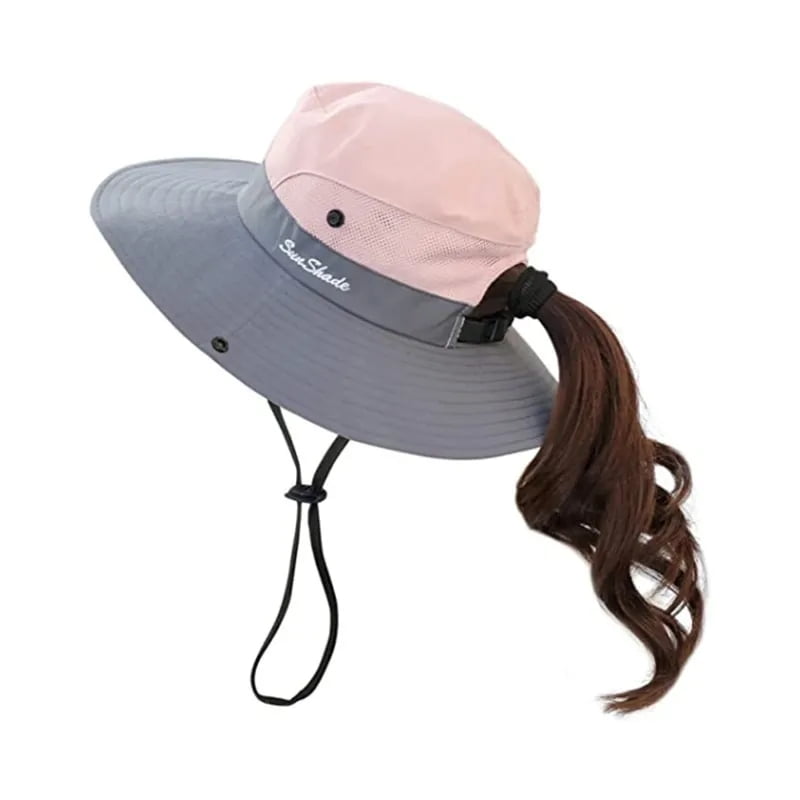 Adult Sun Hat with Ponytail Hole UPF 50 
