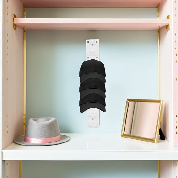 OULII Wall Mounted Baseball Cap Holder Plastic Rack for Stylish Hat Storage White
