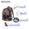 thumbnail image 3 of Yiaed Colorful Flower Dog A Print Print Laptop Backpack Travel Canvas Backpack Vintage Aesthetic Backpack for School Knapsack Backpack Backpack for School-, 3 of 5