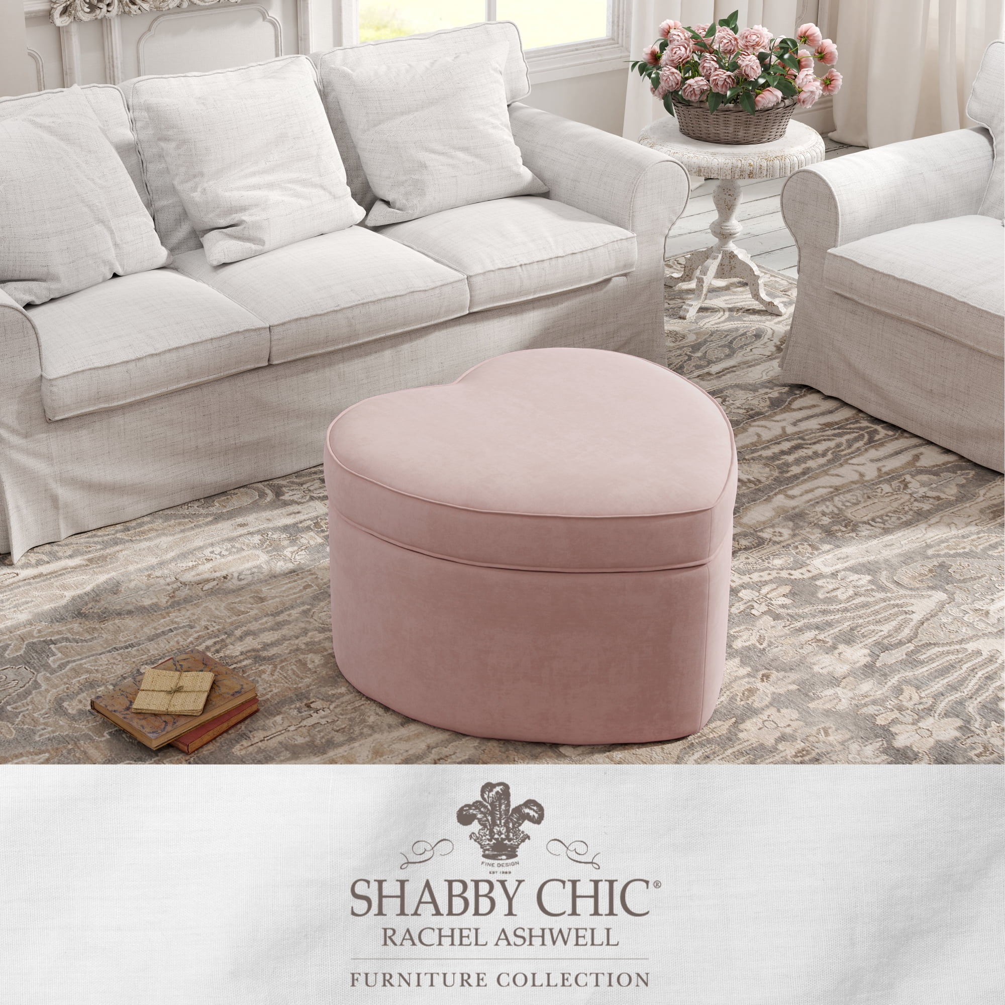 Large Folding Ottoman Pink Blush Velvet Fabric Chest Storage Space Saving Box 