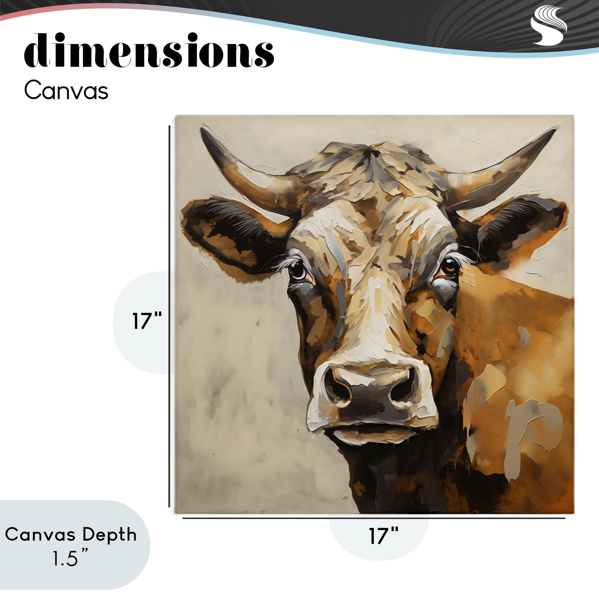 Stupell Industries Beautiful Brown Bovine Canvas Wall Art, design by Creative Studio