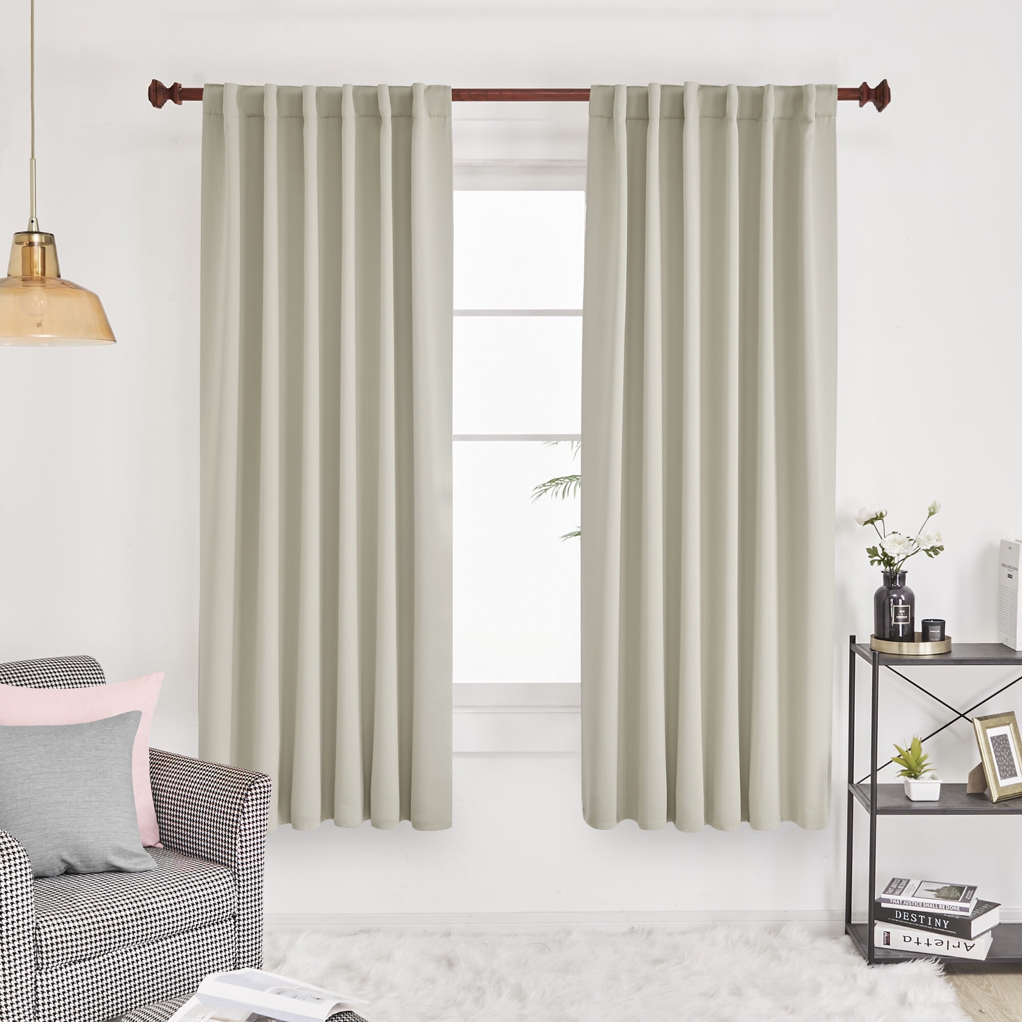 Room，　Back　Tab　Living　Pocket　for　Curtains　Thermal-　and　Rod　Deconovo　Blackout