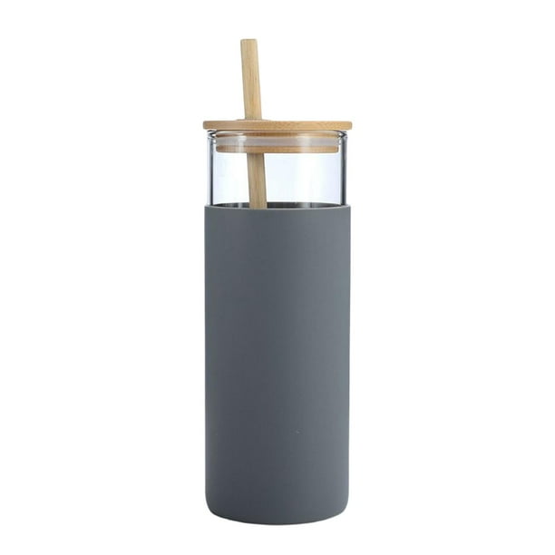 Tapa de bambú para Taza de vidrio Sunnimix Borosilicato Alto para Té para Llevar Gris