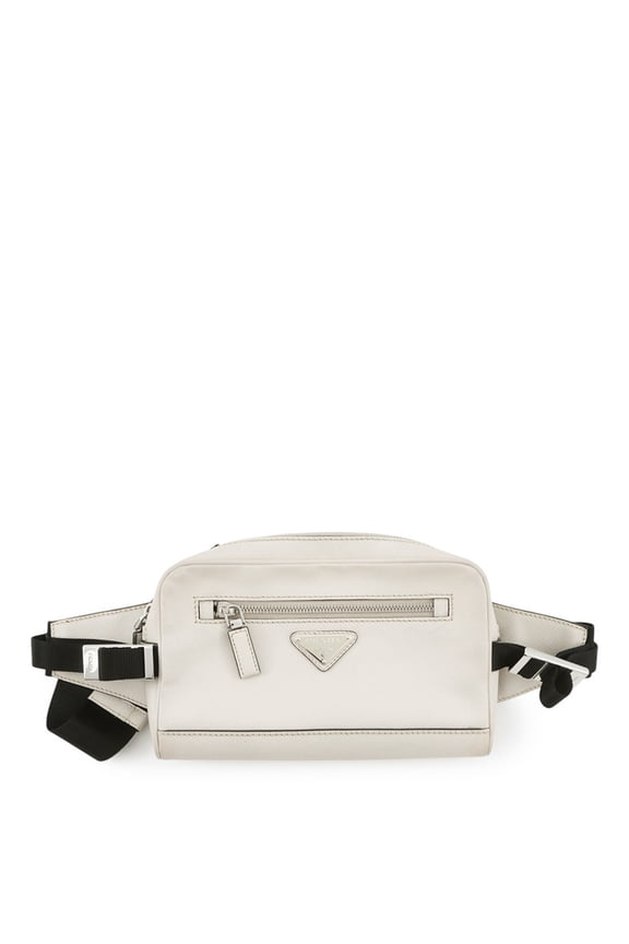 Pre-Owned Prada body bag, leather, 2VL012, PRADA handbag, waist white,