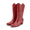 RED-PU, variant on Women's Cowboy Boots Square Toe Embroidered Western Boots Chunky Heel Mid Calf Cowgirl Fashion Boots Wide Width