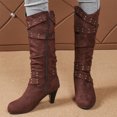 thumbnail image 4 of KEVCHE Women's Chunky Heel Knee High Boots, Fall Winter Lace Up Pointed Toe High Heel Boots with Breathable Lining, Trendy Boots for Daily Party Wear, 4 of 7