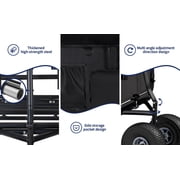 BETISEF Collapsible Fishing Cart w/11’’ All-Terrain Wheels for Sand,550lb Large Capacity Beach Wagon Heavy Duty Garden Cart with Rod Holders,Umbrella Holder and Storage Pockets