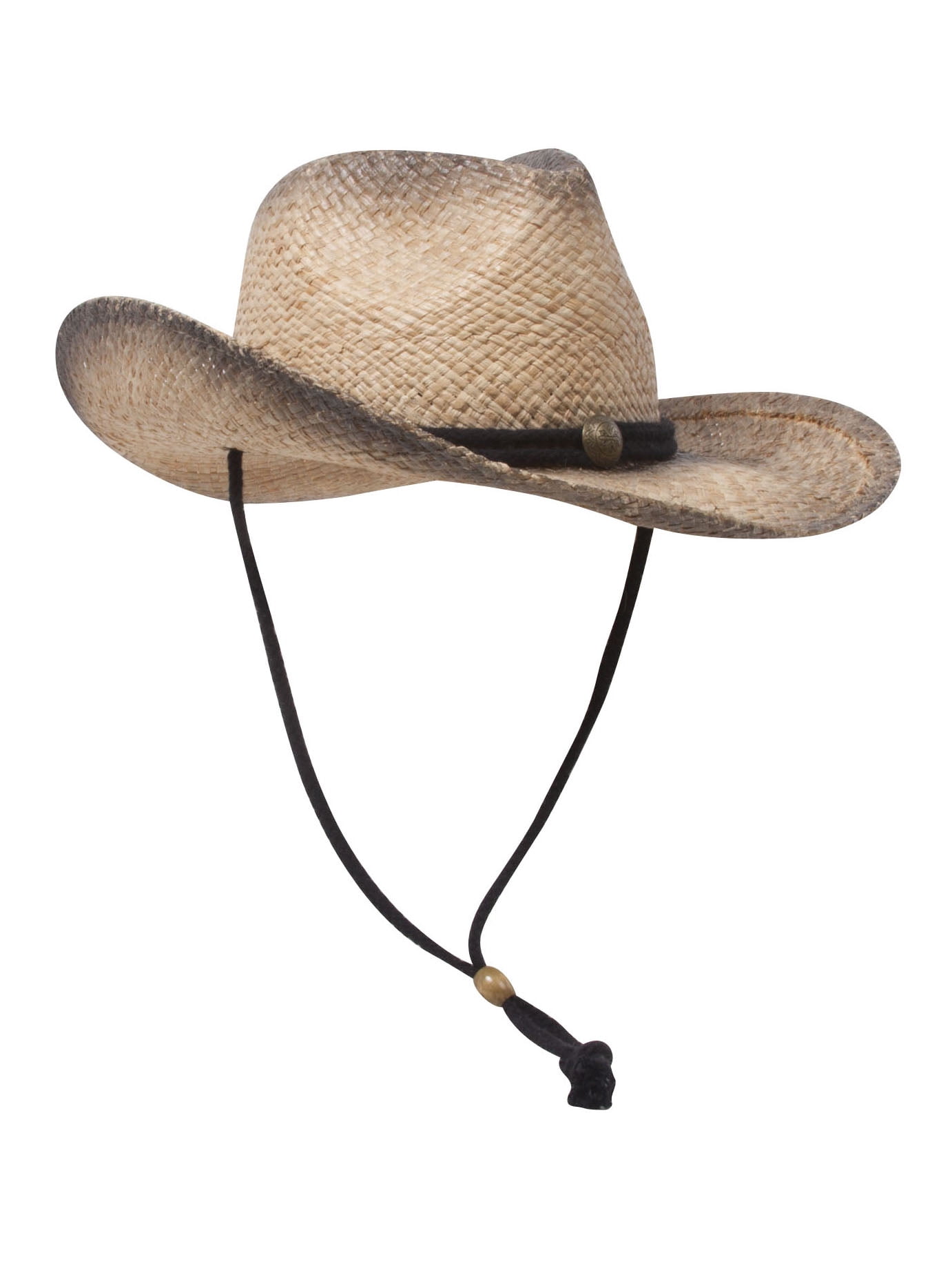 MG Tea Stained Raffia Straw Cowboy Hat 