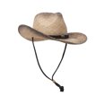 thumbnail image 2 of MG Tea Stained Raffia Straw Cowboy Hat - Tan with tint of black, 2 of 2