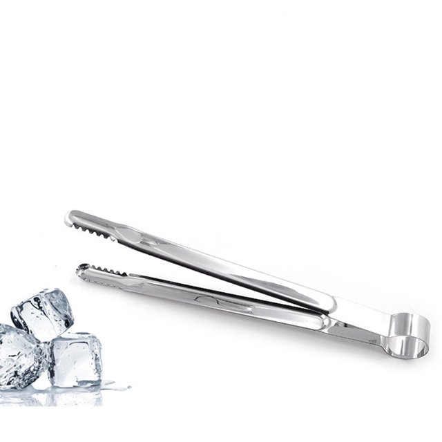Fiudx Decoración del hogar Pinzas para hielo de acero inoxidable engrosadas Pinzas para hielo dentadas Pinzas multifuncionales Pinzas para alimentos Pinzas para herramientas de cocina