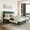 Green Full, variant on Senfot Full Size Bed Frame Upholstered Platform Bed with Fabric Headboard, Wooden/Metal Slats Support, Non-Slip and Noise-Free,Easy Assembly, No Box Spring Needed, Beige
