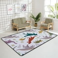 thumbnail image 4 of Coolnut Area Rug 60 x 39 inch (5'x 3'3"), Dinosaurs Leaves Flowers Nursery Rug Floor Mat Kids Playing Mat for Living Room Bedroom, 4 of 6