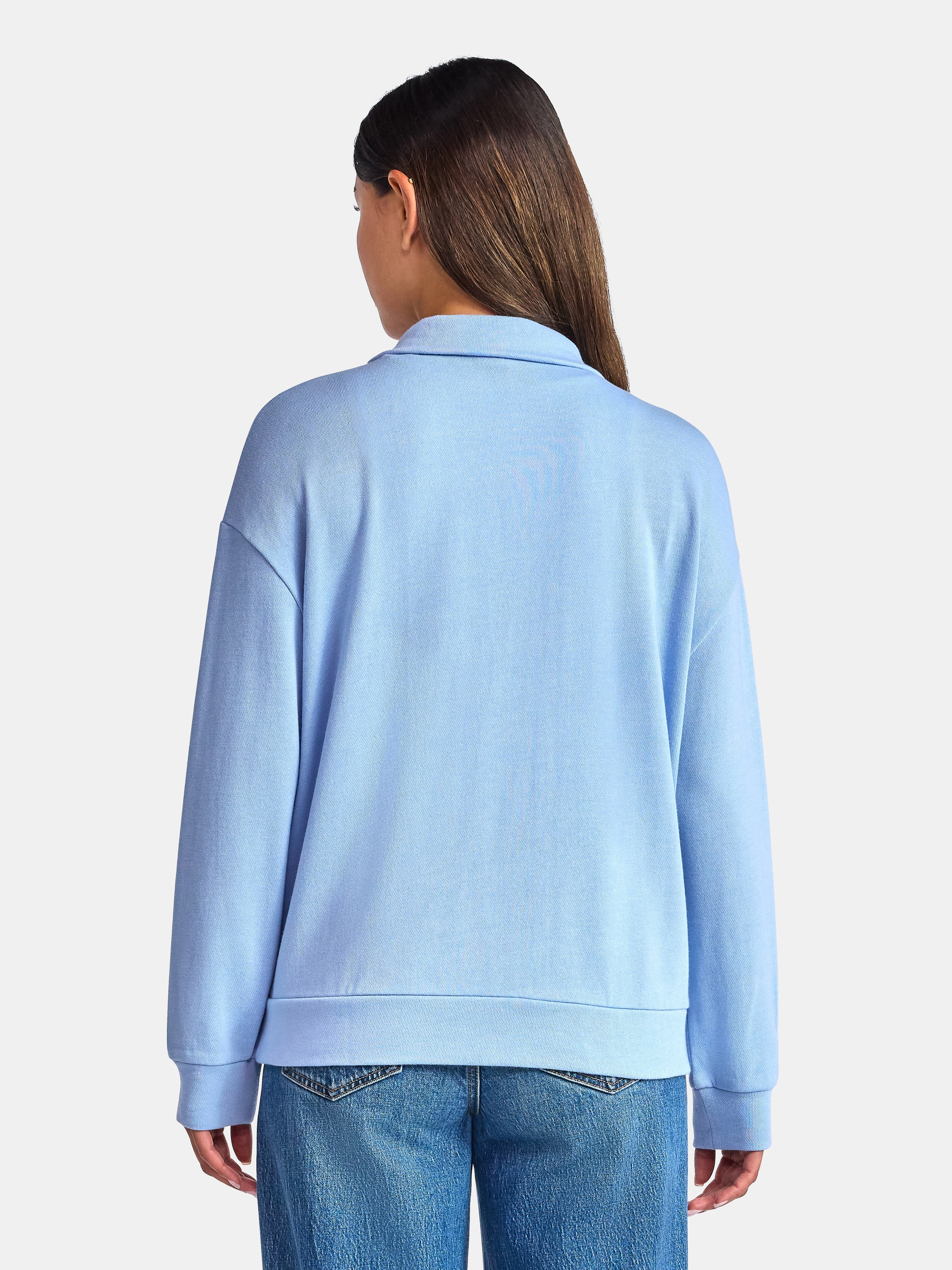 Time and Tru Women's Half Zip Fleece Sweatshirt, Sizes XS-XXXL