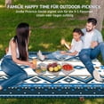 thumbnail image 6 of Lifestance Outdoor Picnic Blankets Extra Large in Sri Lanka Design, 79" x 79" Waterproof Sandproof Foldable Compact Beach Blanket for Grass Park Mat, 6 of 9