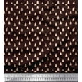 thumbnail image 1 of Soimoi Brown polyester Crepe Fabric Christmas Tree Printed Craft Fabric by the Yard 42 Inch Wide, 1 of 3