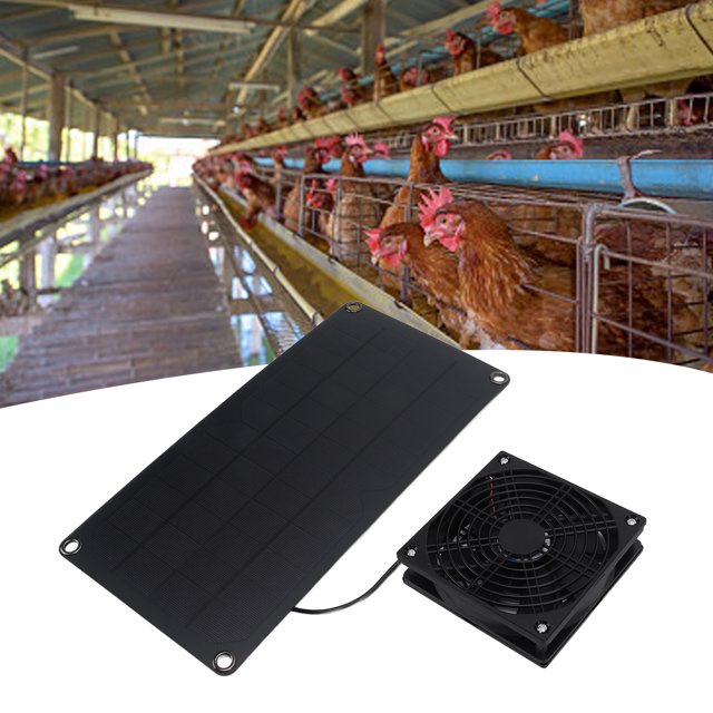 Ventilador con panel solar ventilador de escape solar impermeable de 10 W circulación de aire red de doble protección para casa de mascotas ANGGREK Otros