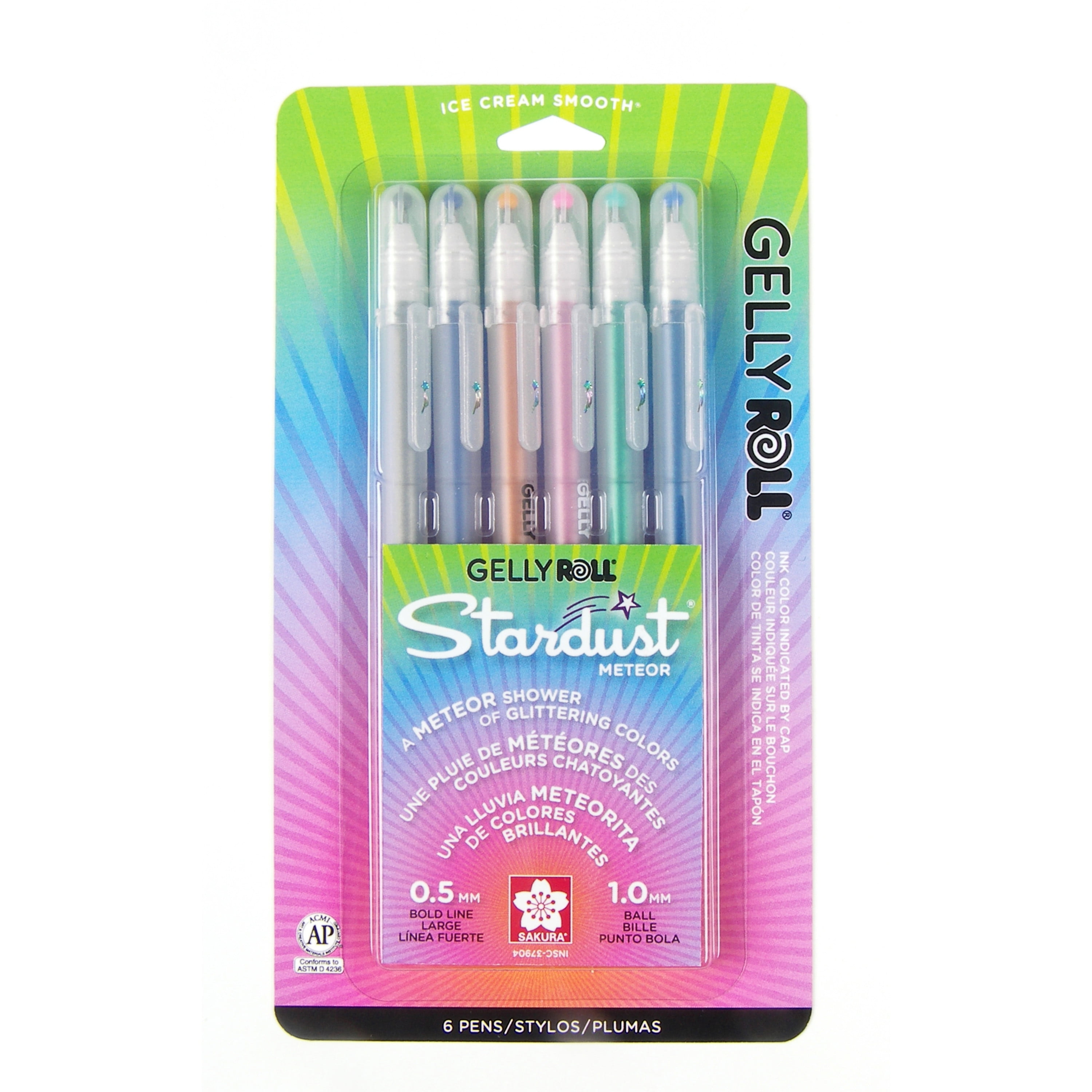 Sakura Gelly Roll Stardust Gel Pen Set, 6-Colors, Meteor