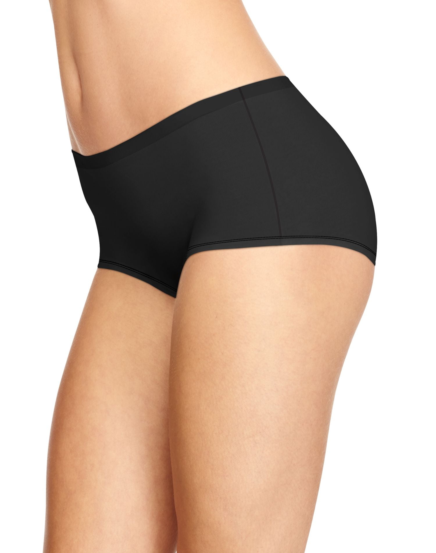 Hanes Womens Cotton Stretch 3Pack No Show Boyshorts, 8, Assorted