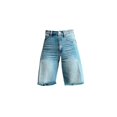 thumbnail image 4 of Stephy Flare Denim Shorts for Women Wide Leg Denim Shorts Woman Vintage Floral Print High Waisted Straight Stretch Pants with Pockets, Gold, XL, 4 of 4