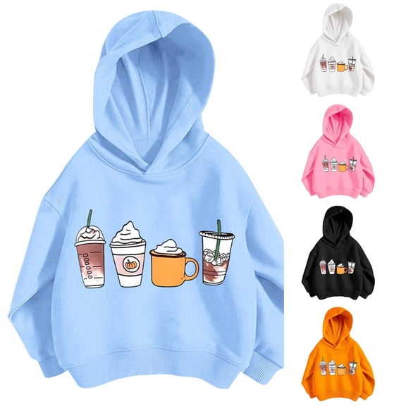SGMVNU Girls Cute Hoodie Long Sleeve Pullover Sweatshirt Soft Casual Fall Winter Top Kids Clothes, Size 7-8 Years, Blue