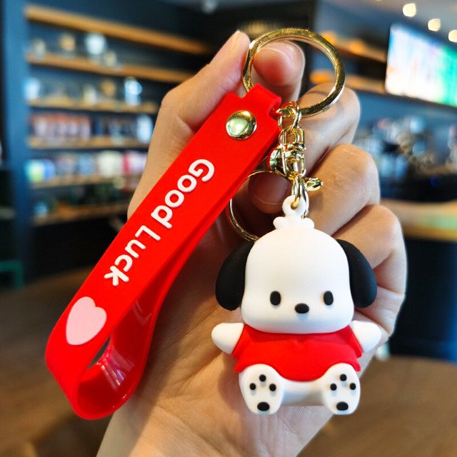 NUEVO Lindo Sanrio Pochacco Llavero Kawaii Muñeca de Dibujos Animados Adornos Colgantes Mochila Llavero Decoración Joyería Regalos para Amigos xuanjing unisex