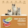 thumbnail image 3 of Ceramic Cat Bowls Cat Dishes - Fairy Tales Colorful Cat Bowl Set of 6 - Cat Feeding Bowls with Non Slip Mat - 5.75" Shallow Cat Food Plate Whisker Friendly - Microwave Dishwasher Safe - 8.5 oz, 3 of 6