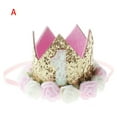 thumbnail image 1 of Fiudx Tiara de Oro Rosa, Diadema Floral con Purpurina, Gorro para Fiesta de Cumpleaños de Bebé, Ajuste Elástico Suave, Ideal para Fotografía, Primera Fiesta de Princesa, Cómoda y Moderna, Tamaño 10 X, 1 of 2