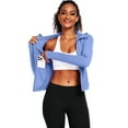 thumbnail image 3 of NELEUS Womens Hooded Athletic Jackets Zip Up Yoga Workout Jacket Slim Fit With 2 Inner Pockets,Blue,US Size L, 3 of 9