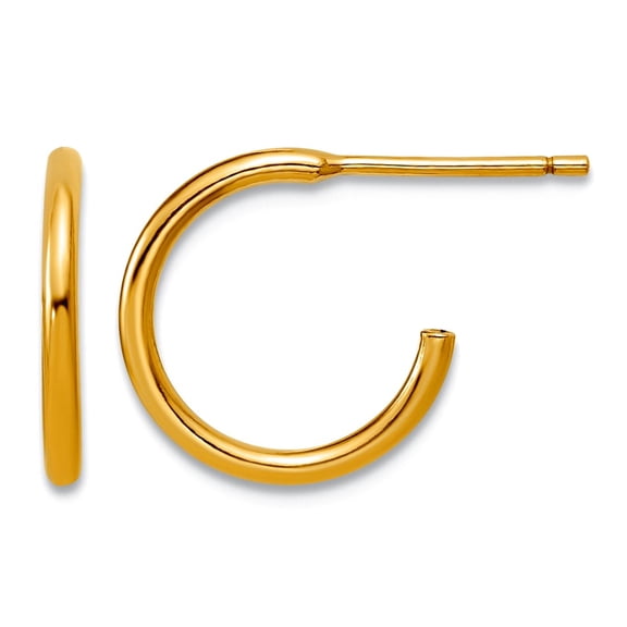 1/20 14k Gold Filled 1.30 X 12mm Post Hoop Earrings 12x12mm Wide 1.3mm Thick Hoop Earring for Women