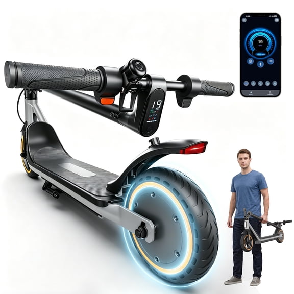 500W Electric Scooter for Adults Teens, Max 19 Miles Range 19 Mph, Portable Commuting Escooter, Smart APP Foldable E-Scooter, Cruise Control