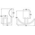 thumbnail image 2 of Gancho Doble Inox Acero Inoxidable Urrea 9906 Urrea 9906, 2 of 4