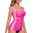 thumbnail image 3 of RELLECIGA Women's Tankini Top Plus Size Swimsuit for Women V Neck Twisted Tummy Control Ruched Bathing Suits, 3 of 8