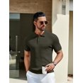 thumbnail image 3 of COOFANDY Mens Textured Knit Shirts Short Sleeve Summer Button Down Shirt Casual Dress Office Work Shirts, 3 of 6