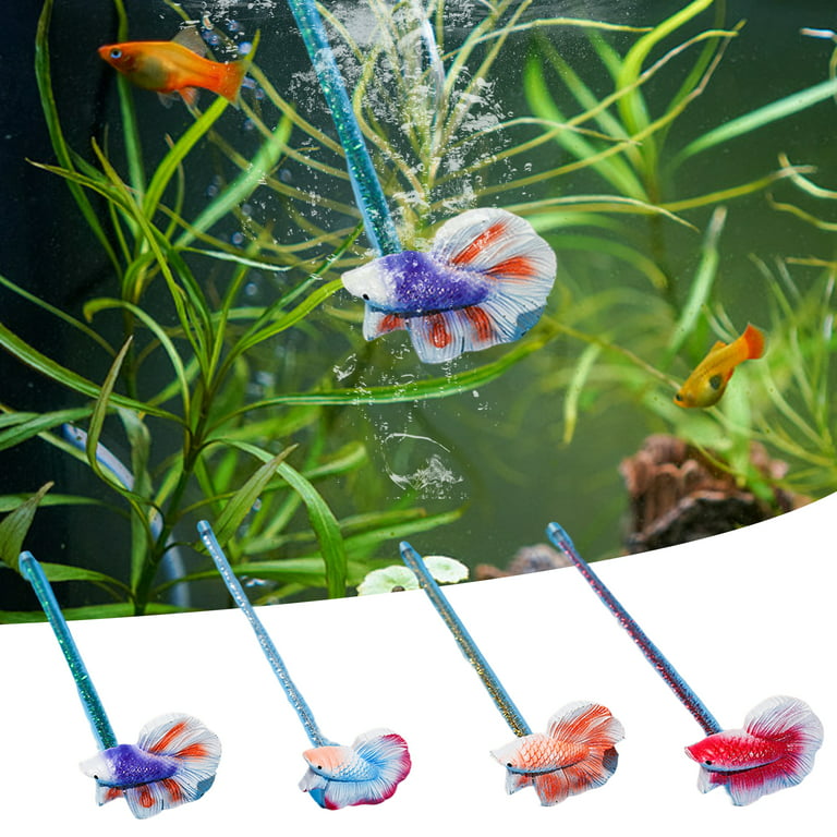 rygai Betta Stick Realistic Artificial Vivid Shape Non-fading Aquarium  Decor Long Pole Relieve Boredom Fish Training Teaser Wand Toy Fish Tank