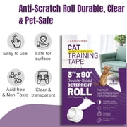 CLAWGUARD Cat Scratch Furniture Protector Tape Dispenser (SM), Clear Double-Sided Anti Scratch Tape for Couch, Sofa & Surfaces, Cut-to-Length Cat Training Deterrent Roll